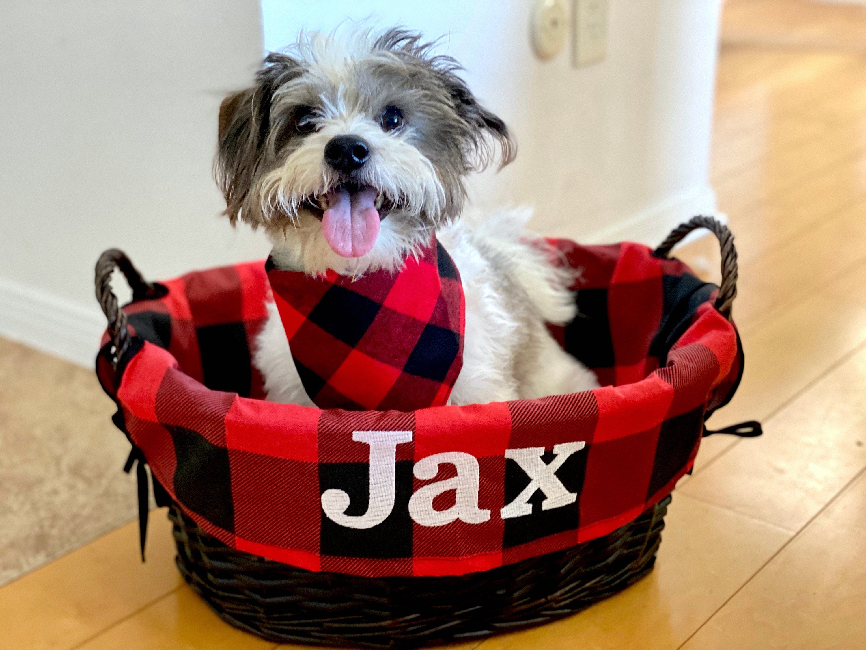 Custom Toy Basket Plaid Dog Basket Dog Toys Pet Toy Etsy