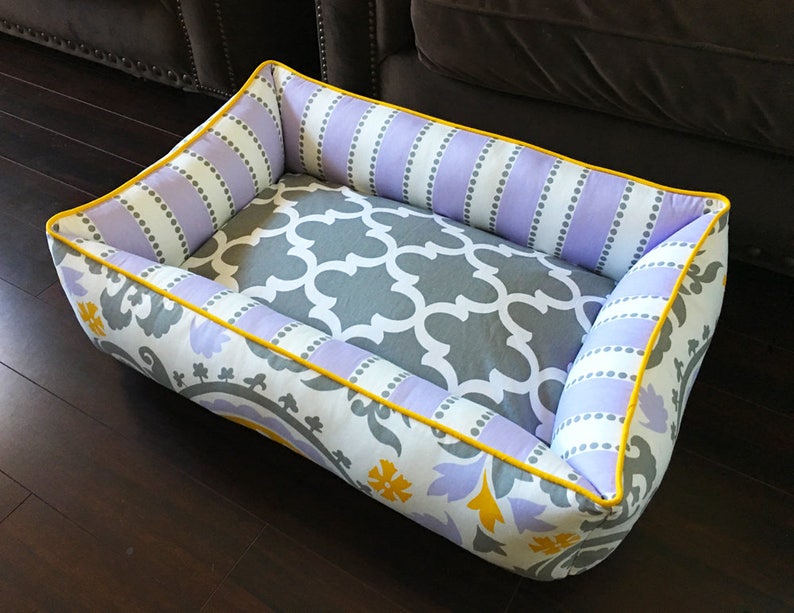 medium or small dog bed x-large,large Purple Dog or Cat bed wwashable removable bed cover choose your own fabrics free name embroidery