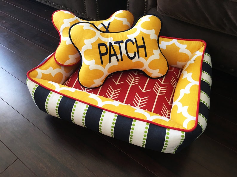medium or small dog bed x-large,large Purple Dog or Cat bed wwashable removable bed cover choose your own fabrics free name embroidery