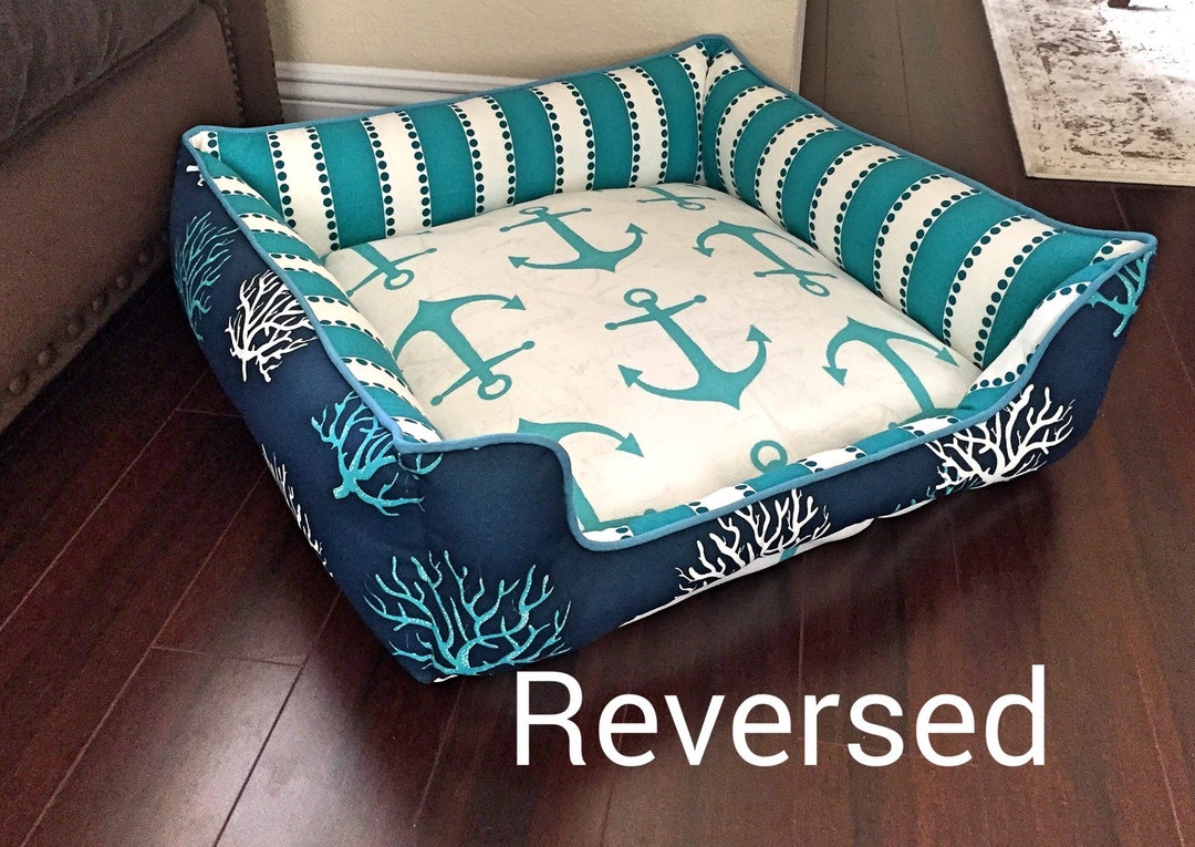 Beach Theme Custom Dog or Cat Bed | Choose Your Own Fabrics | Dog Bed ...