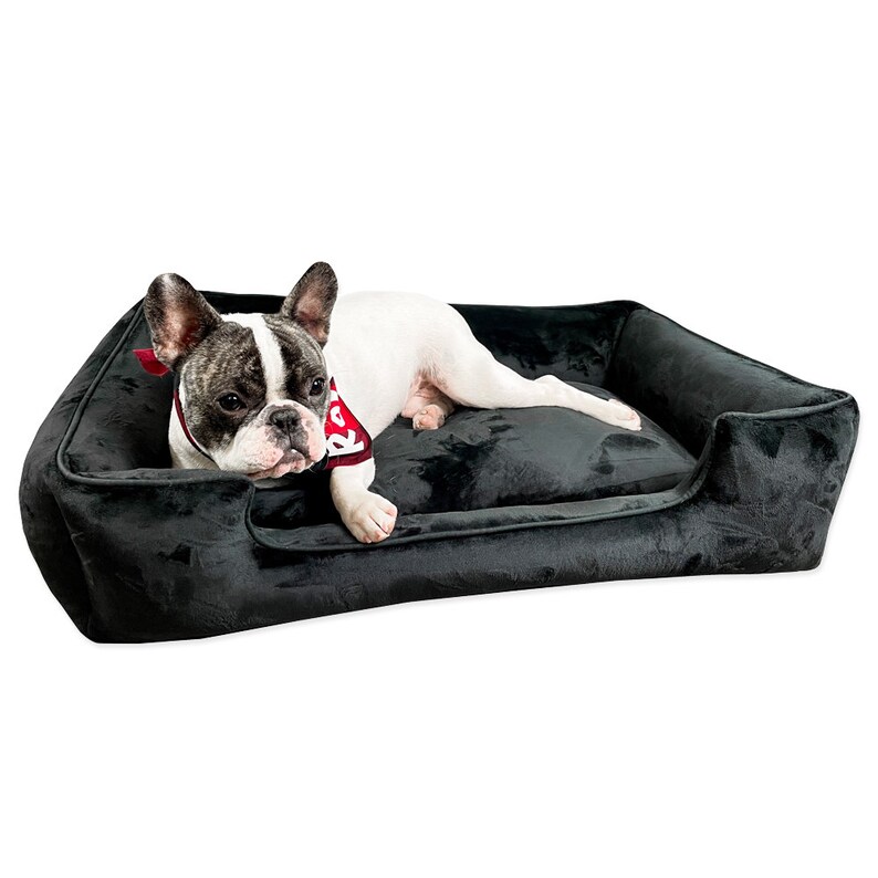 Black Velvet Dog Bed Soft Dog Bed Made From Minky Soft Etsy