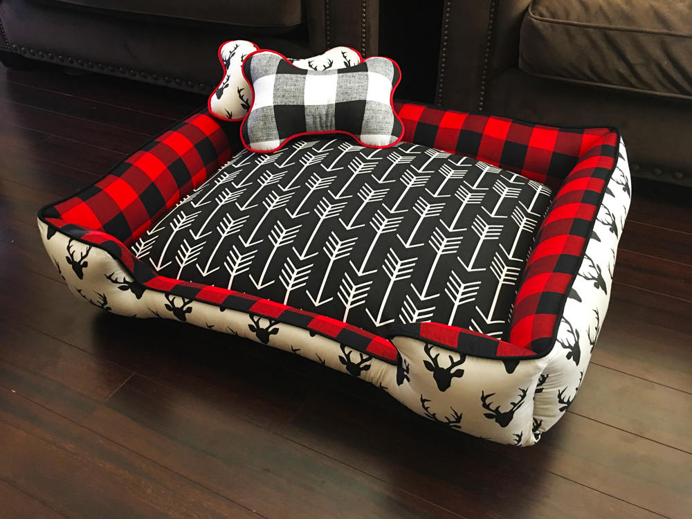 Buffalo Plaid Dog Bed & Pillow Package Dog Bed Custom Dog Etsy