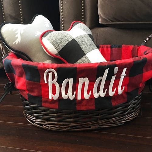 Custom Toy Basket Plaid Dog Basket Dog Toys Pet Toy Etsy