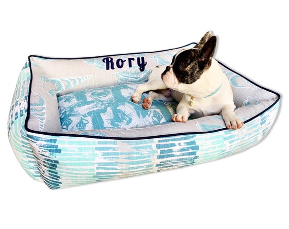 Personalized Nautical Dog Bed Beach Dog Bed Dog Bed With Name Outdoor Dog Bed Small Dog Bed Personalized Pet Bed Custom Pet Beds Etsy Canada