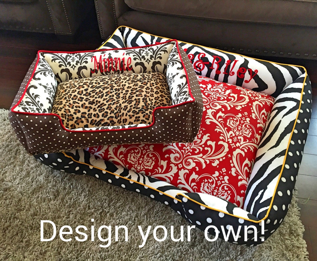 Custom Dog or Cat Animal Print Pet Beds Personalized Dog Bed Pet Bed