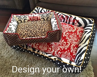 Custom Dog or Cat | Animal Print Pet Beds  | Personalized Dog Bed | Pet Bed | Small Pet Bed | Large Pet Bed | Pet furniture | Pet Mats