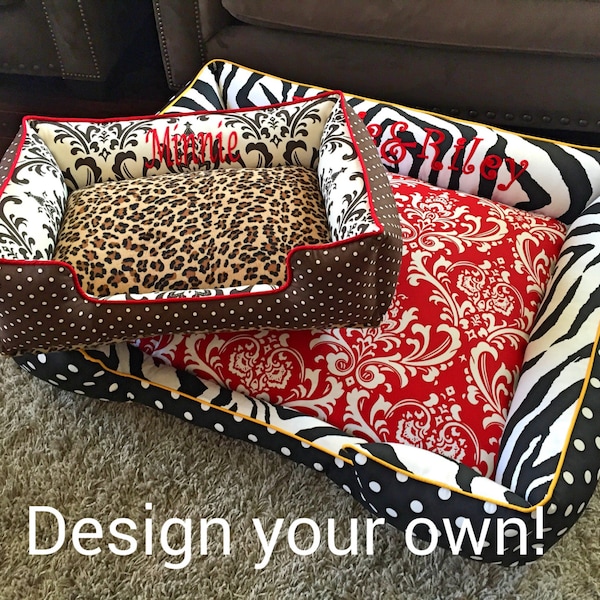 Custom Dog or Cat | Animal Print Pet Beds  | Personalized Dog Bed | Pet Bed | Small Pet Bed | Large Pet Bed | Pet furniture | Pet Mats