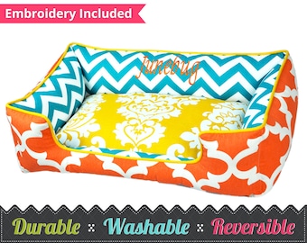 Large Dog Bed (Choose your fabric combination ) |XL Dog Bed | Great Dane Dog Bed | Custom Dog Bed | Designer Dog Bed | Cute Dog bed