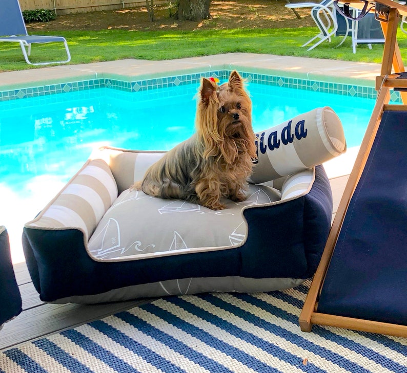 Large Dog Bed Nautical Dog Bed Puppy Bed Beach Theme Etsy