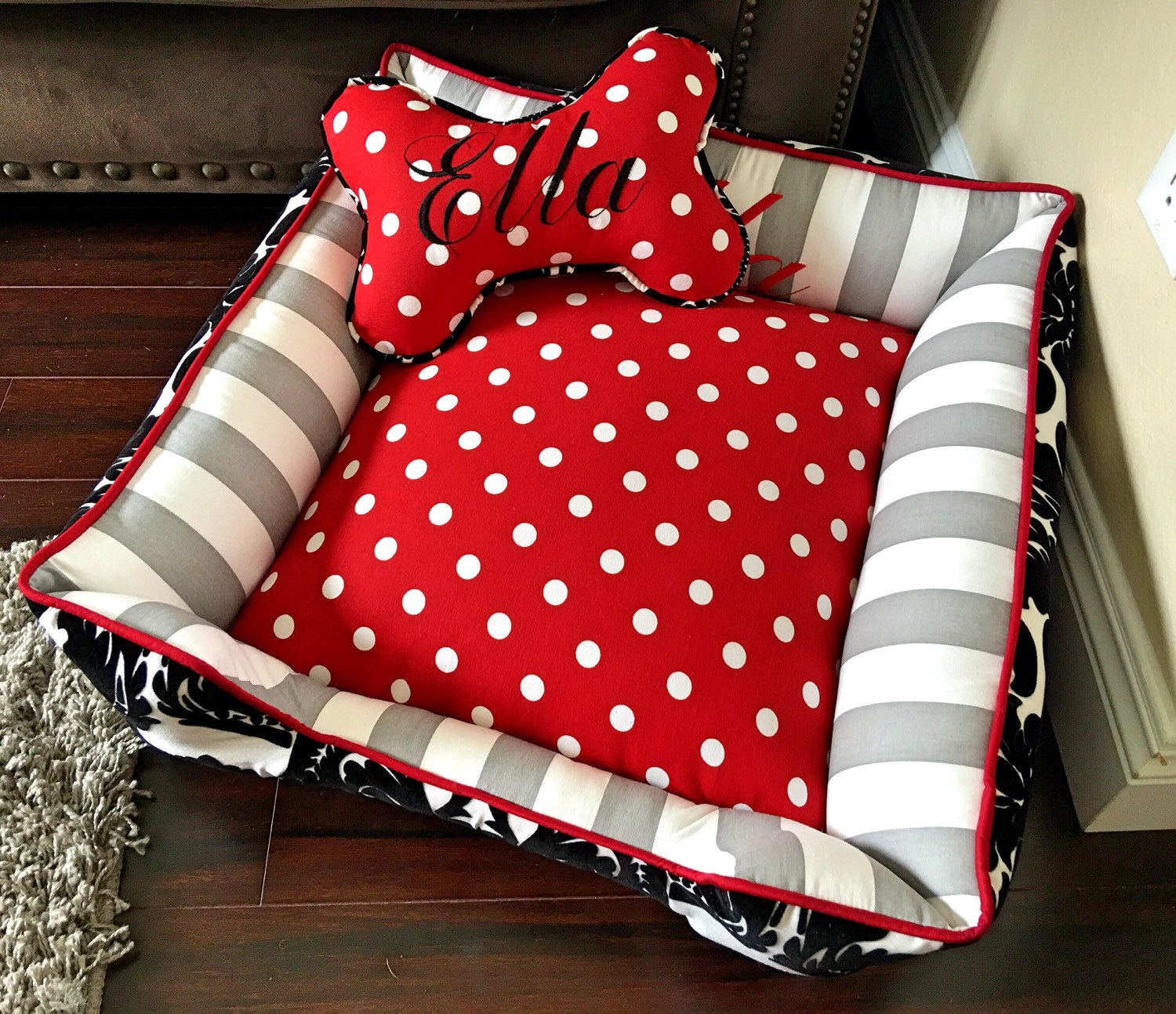 Personalized Dog Pillow Custom Dog Bone Pillow Dog Pillow Etsy