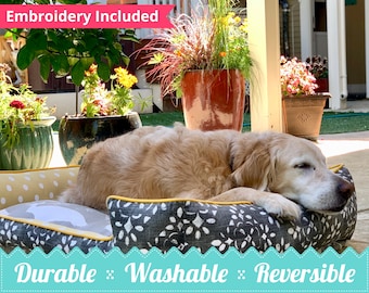 Personalize & Customize You Pet Bed | Outdoor Dog Bed | Washable Dog Bed | Comfortable Dog Bed | Grey Pet Beds | Large Dog Bed | Dog Beds