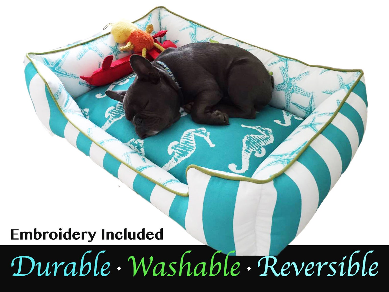 Personalized Beach Inspired Dog Bed Choose Your Fabrics | Etsy