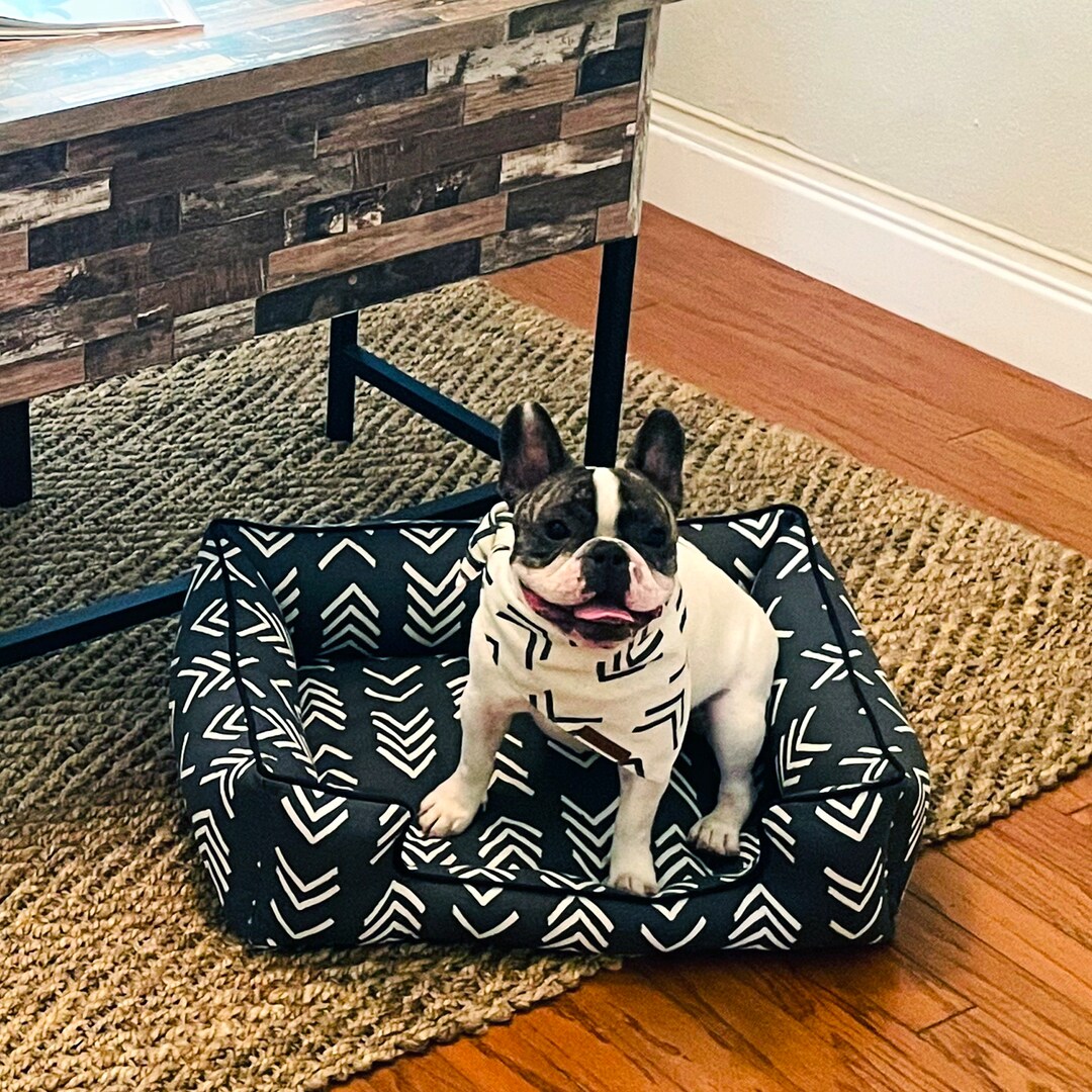 Boho Dog Bed, Mud Cloth Bolster Bed, Boho Chic Pet Bed, Bohemian Tribal Pet Bed, Washable ...