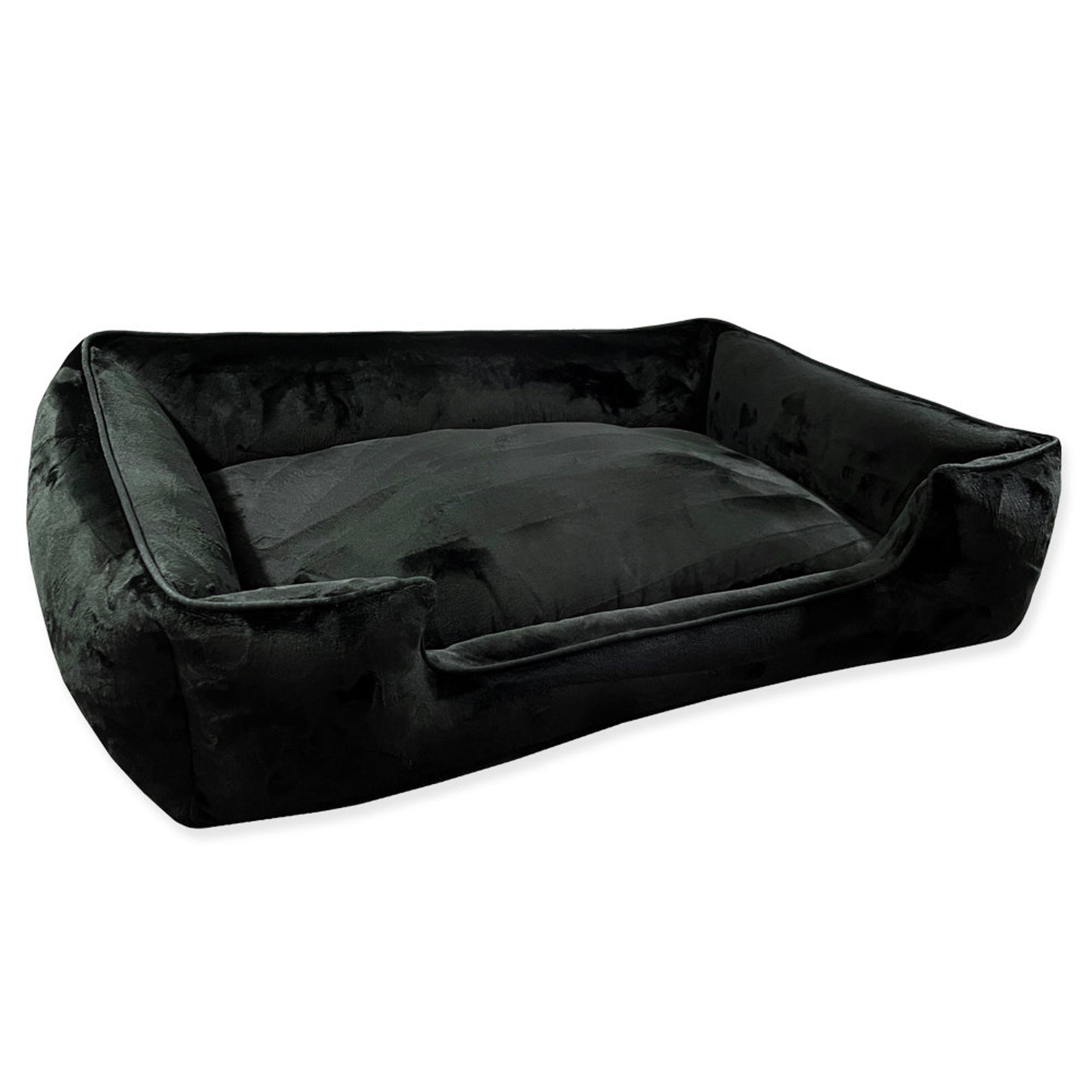 Black Velvet Dog Bed Soft Dog Bed Made From Minky Soft Etsy