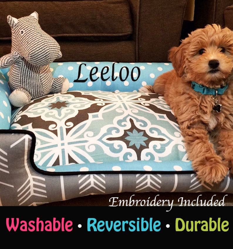 Large Dog Bed Nautical Dog Bed Puppy Bed Beach Theme Etsy