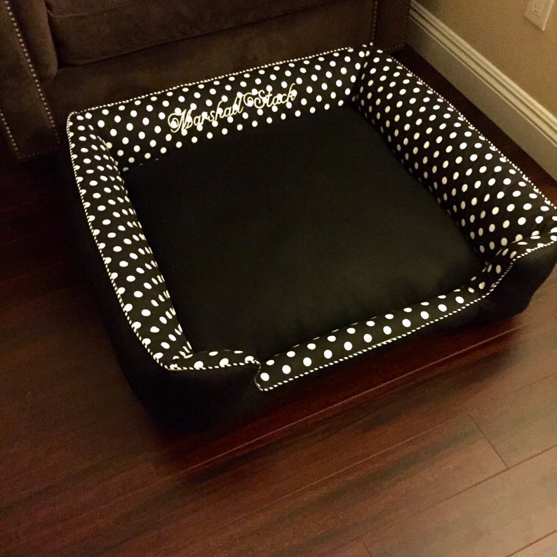Custom Dog or Cat Bed Black & White Pet Bed Pet Bedding Etsy