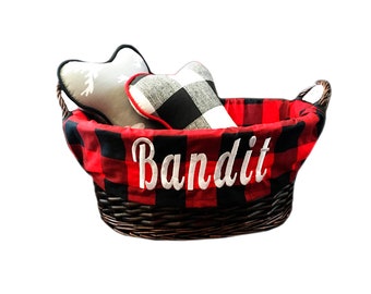 Custom Toy Basket | Plaid Dog Basket | Dog Toys | Pet Toy Basket|  Pet Storage | Cat Toy Basket | Dog Bedding | Dog toys | Christmas Gift