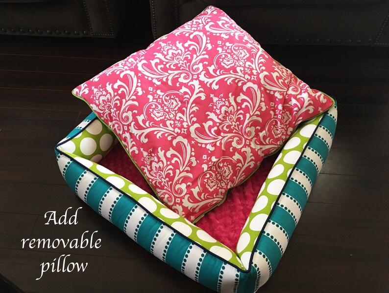 medium or small dog bed x-large,large Purple Dog or Cat bed wwashable removable bed cover choose your own fabrics free name embroidery