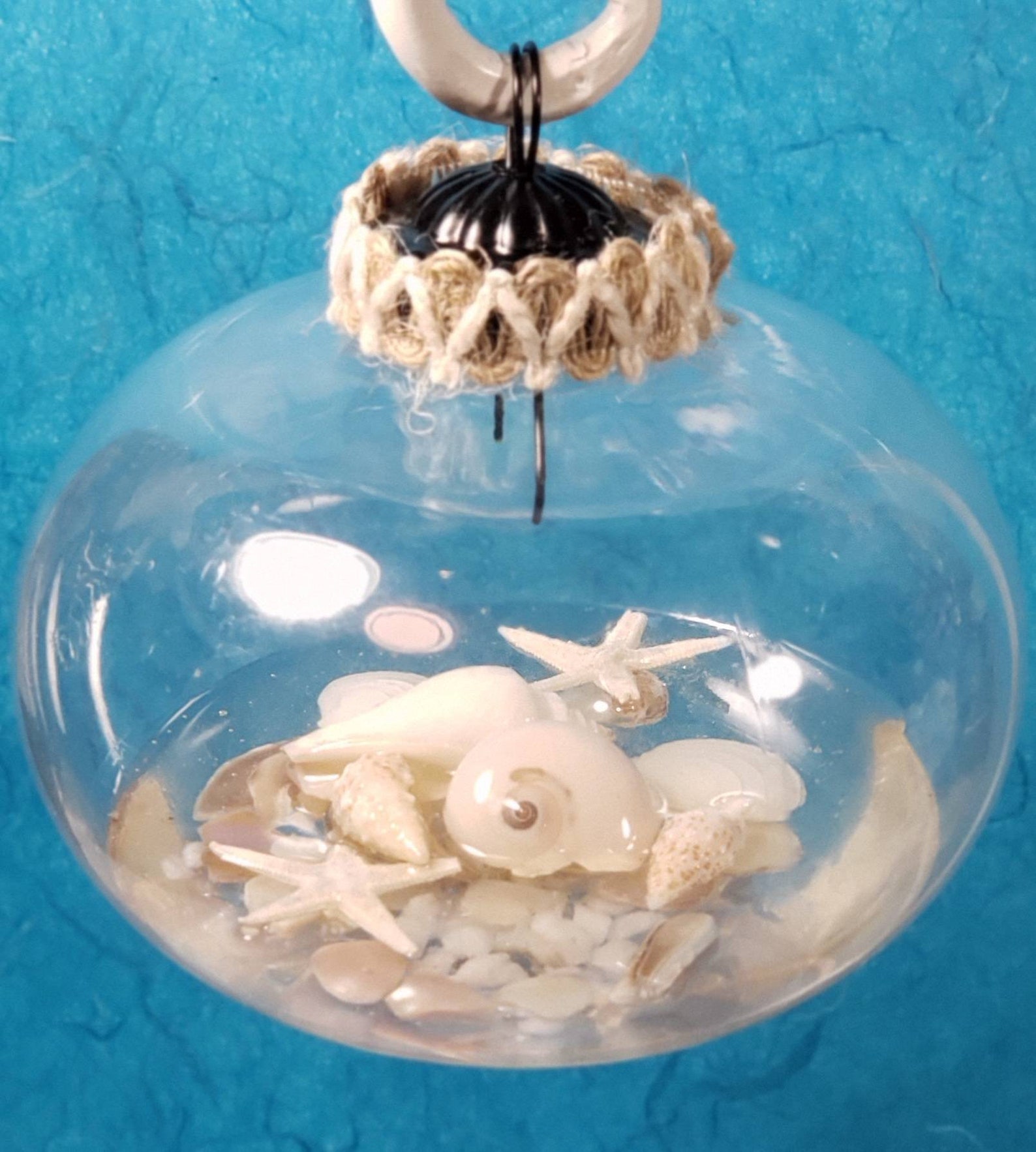 Handmade Aquarium Ornament Featuring White Seashells Covered Etsy