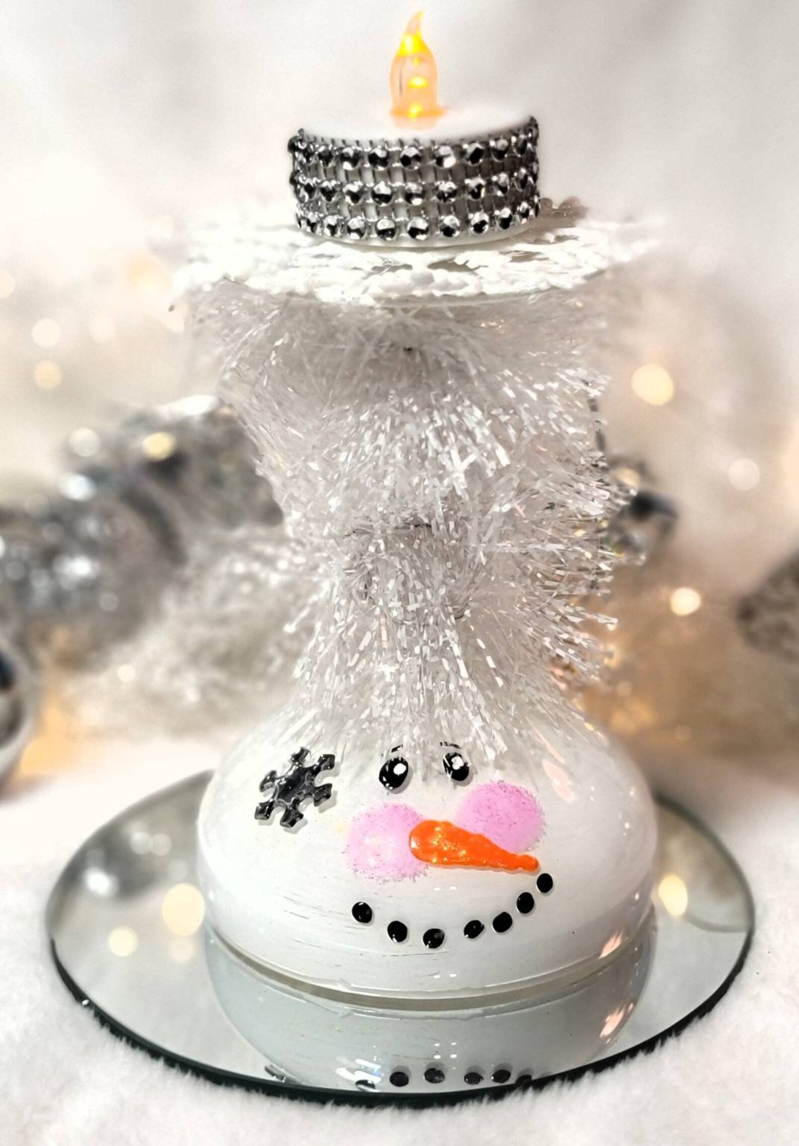 Painted Snowman Festive Candle Holders, Set of 4 Champagne Glass — free download