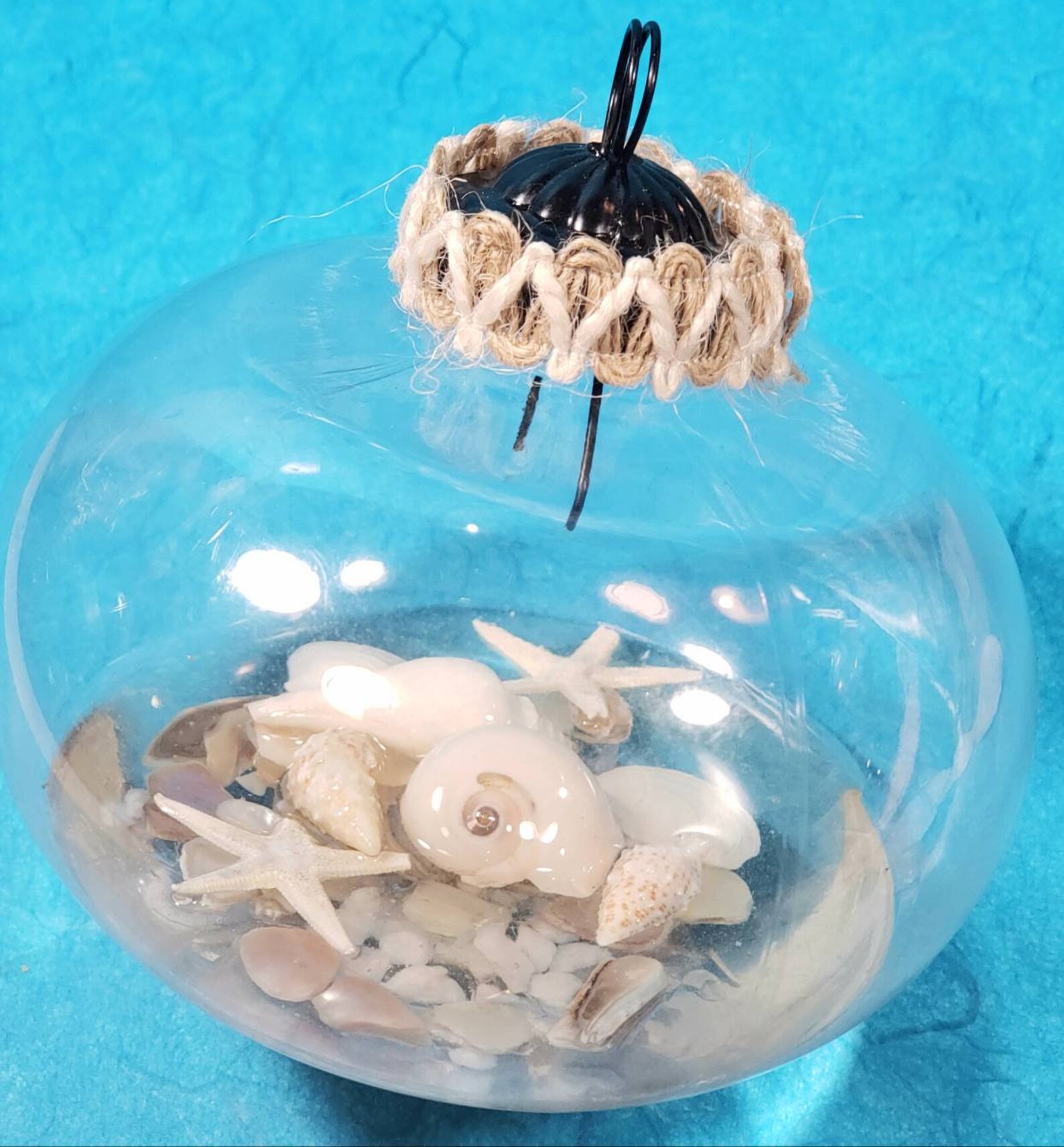 Handmade Aquarium Ornament Featuring White Seashells Covered Etsy