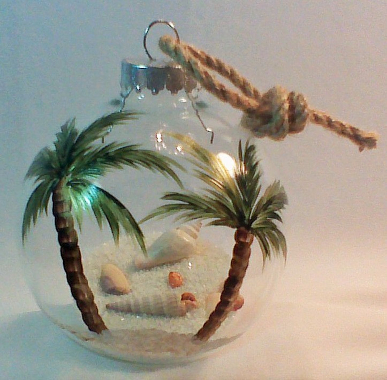 Beach in Glass Ornament