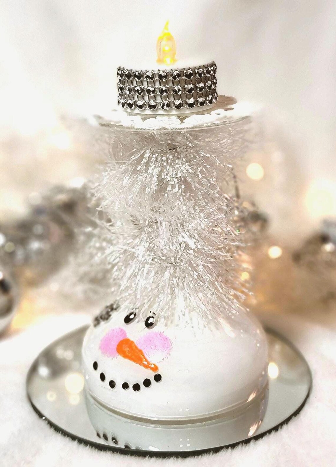 Painted Snowman Festive Candle Holders, Set of 4 Champagne Glass — free download