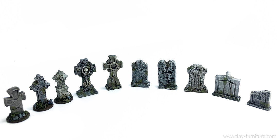 Tombstones painted Miniature tabletop furniture dungeon Etsy