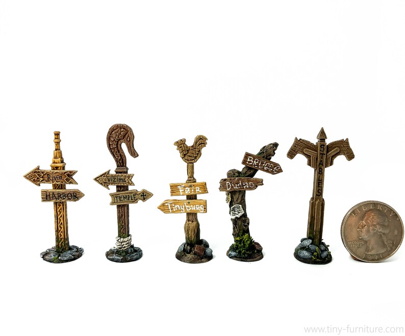 warhammer - Miniature tabletop furniture dungeon decor D/&D dwarven forge PAINTED Road signs
