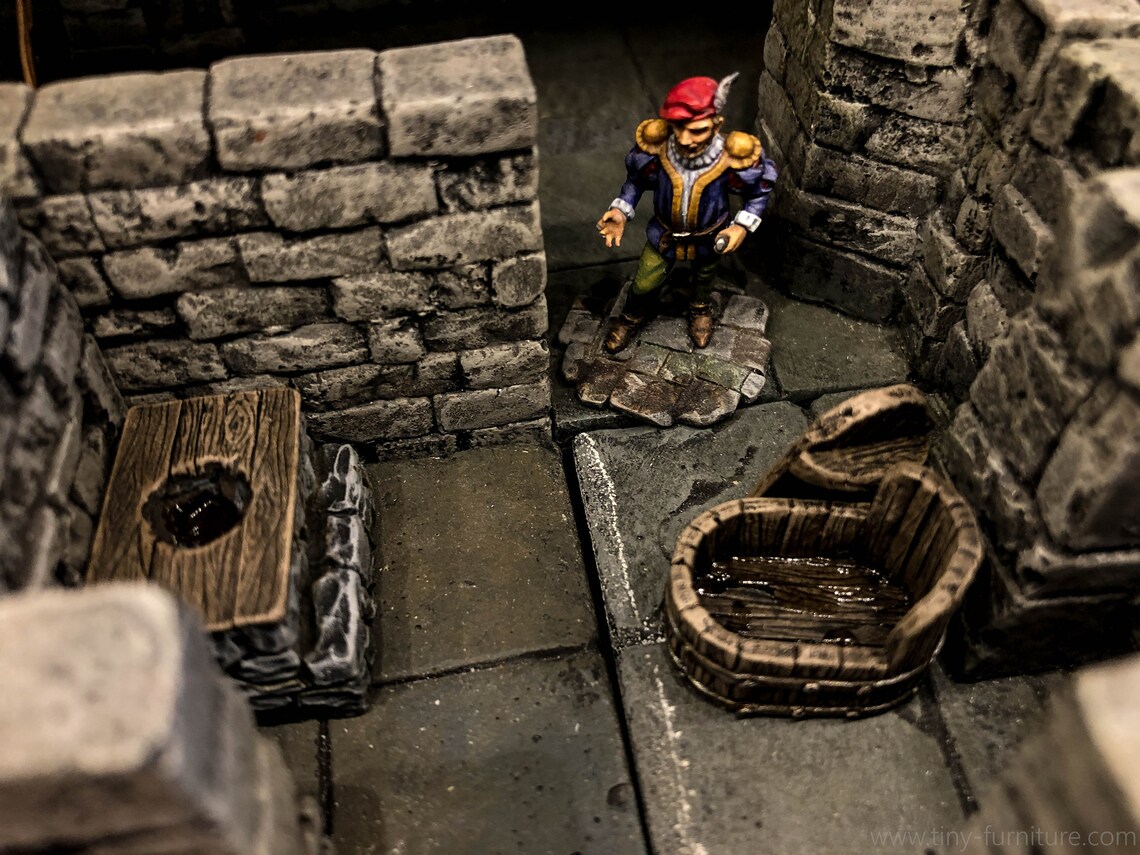 Medieval castle toilets PAINTED Miniature tabletop Etsy