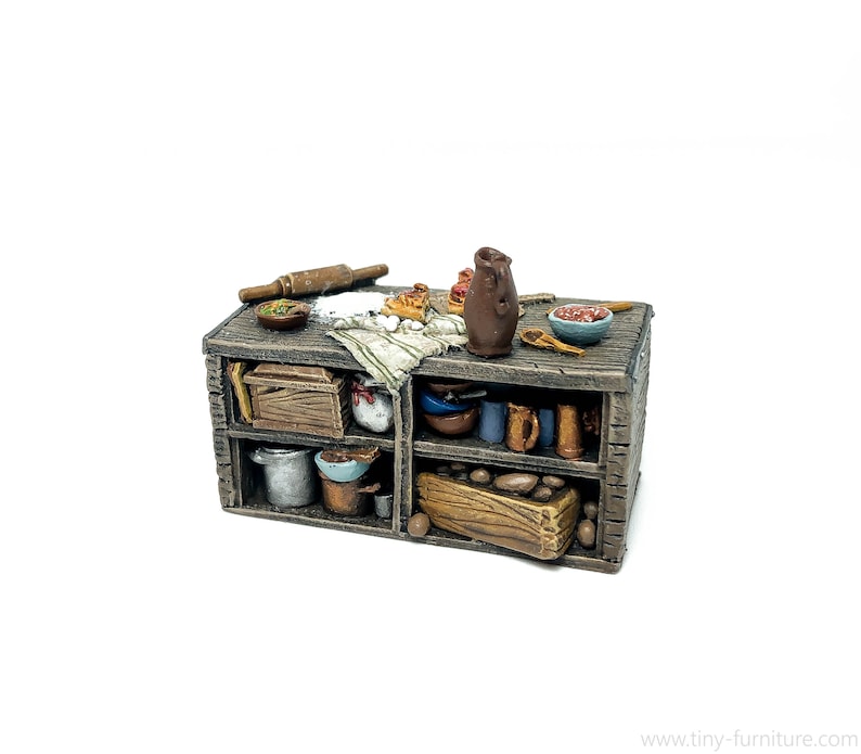 28mm Pathfinder D/&D Kitchen Island dungeon decor Frostgrave painted - Miniature tabletop furniture