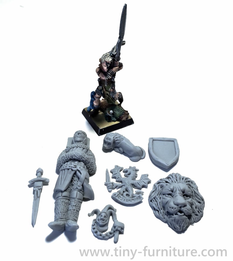 Knight/'s tomb kit warhammer dwarven forge D/&D - Miniature tabletop furniture dungeon decor unpainted