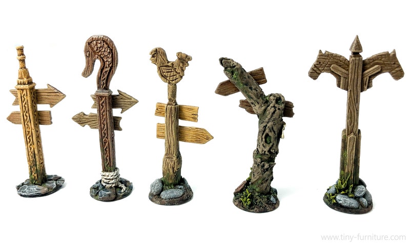 warhammer - Miniature tabletop furniture dungeon decor D/&D dwarven forge PAINTED Road signs