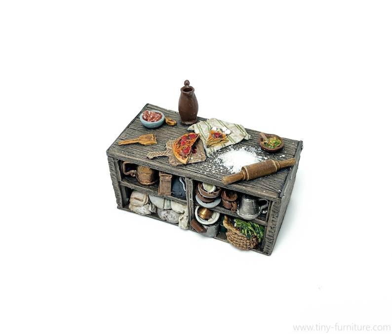 28mm Pathfinder D/&D Kitchen Island dungeon decor Frostgrave painted - Miniature tabletop furniture