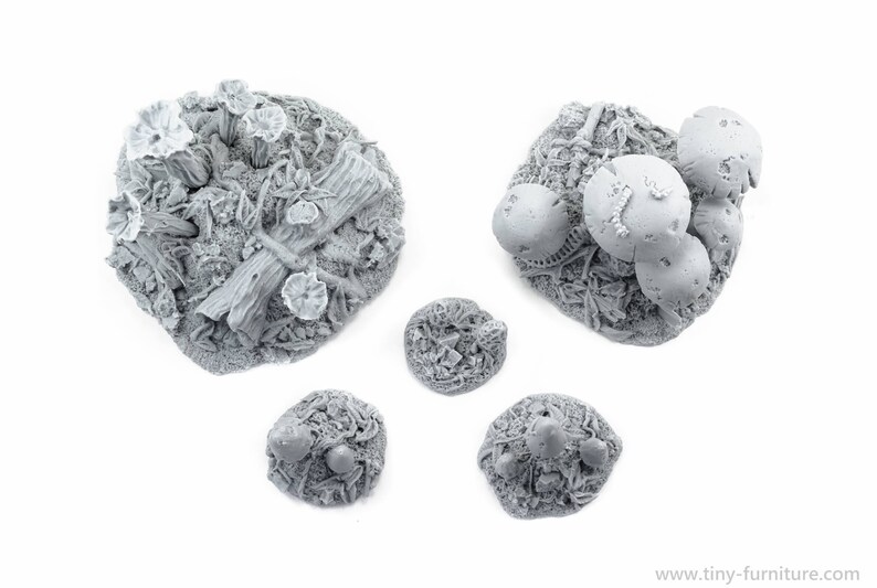 Magic mushrooms D/&D dungeon decor warhammer dwarven forge unpainted - Miniature tabletop furniture