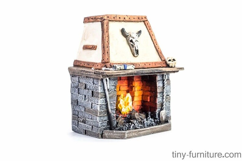 Fireplace painted Miniature tabletop furniture dungeon Etsy