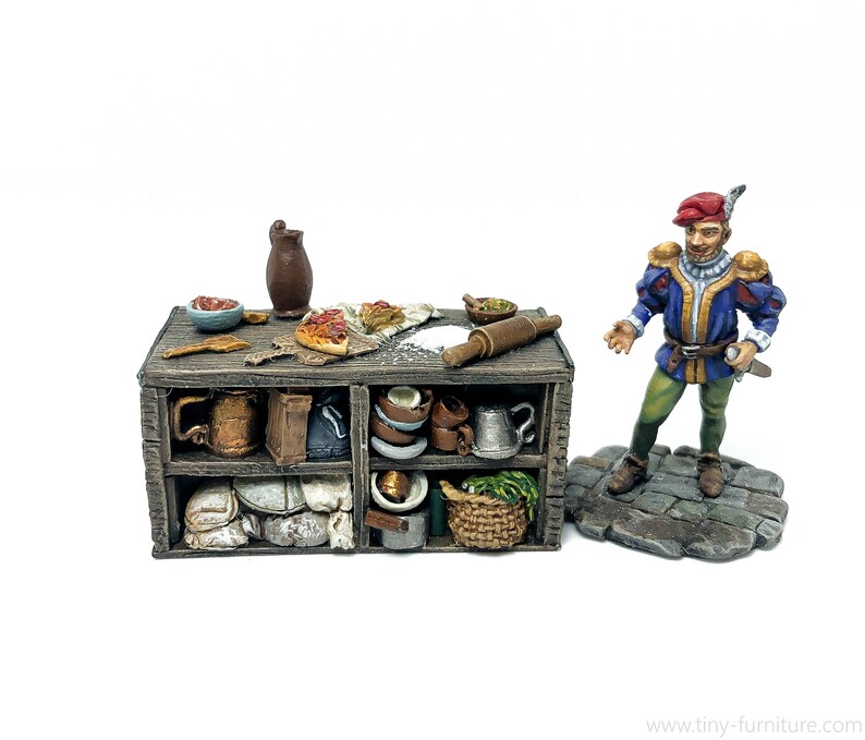 28mm Pathfinder D/&D Kitchen Island dungeon decor Frostgrave painted - Miniature tabletop furniture