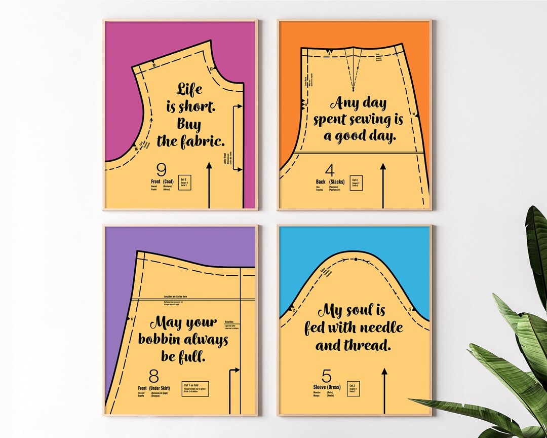 Sewing Quotes Printable Wall Art Sewing Pattern Art Prints - Etsy