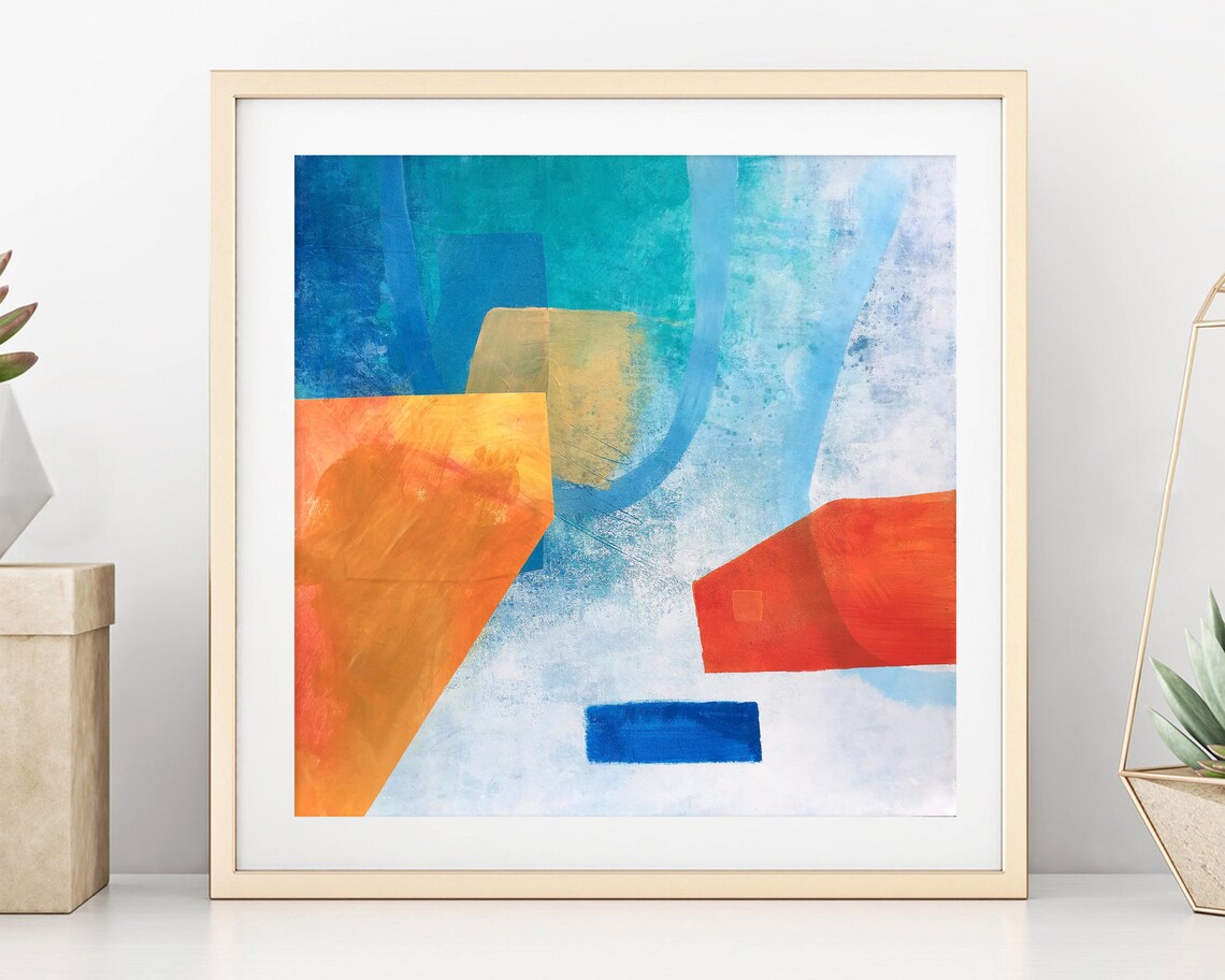 Square Abstract Art Print Abstract Painting Printable Living Etsy