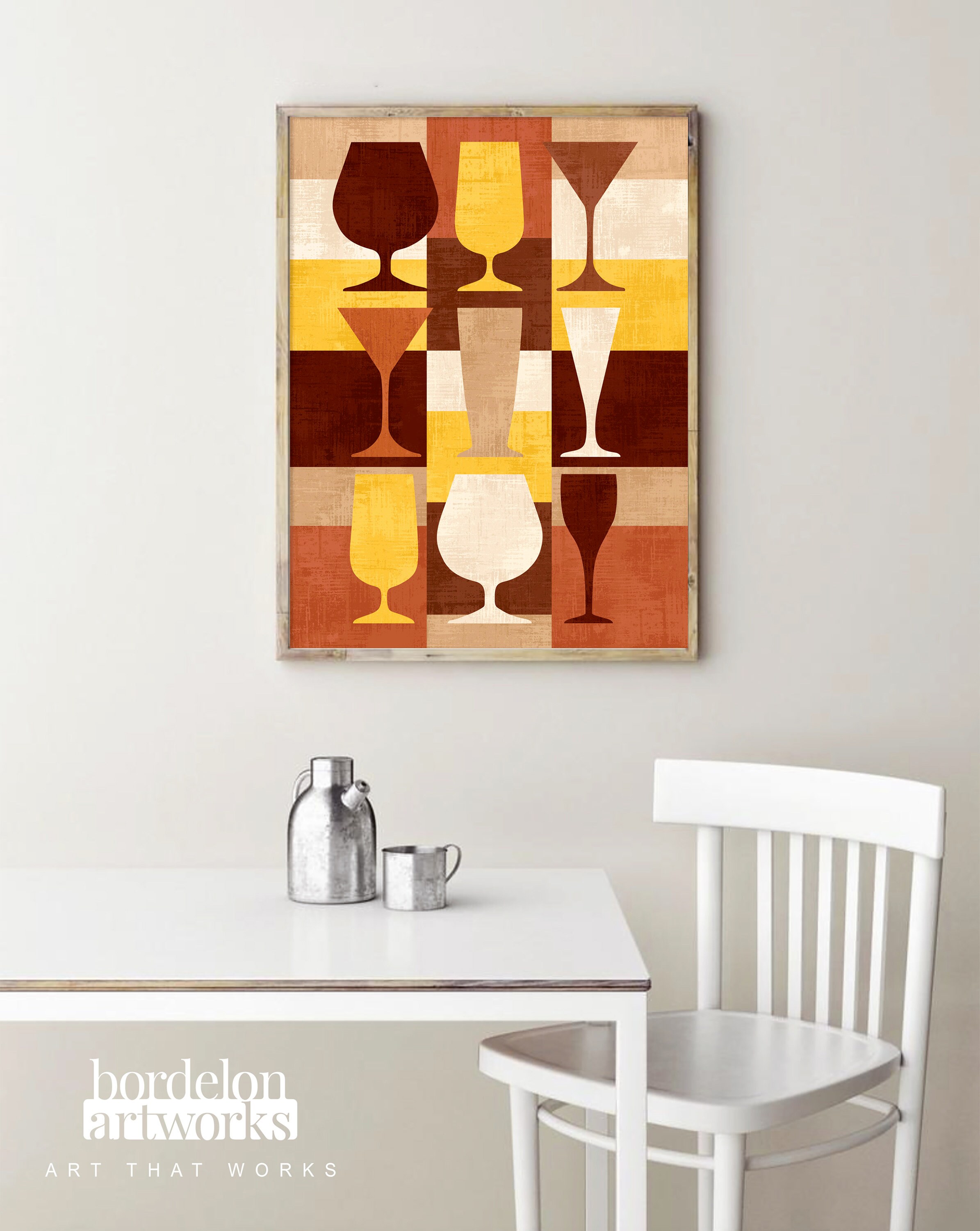 Set of 3 Mid Century Modern Kitchen Art Prints Contemporary Etsy