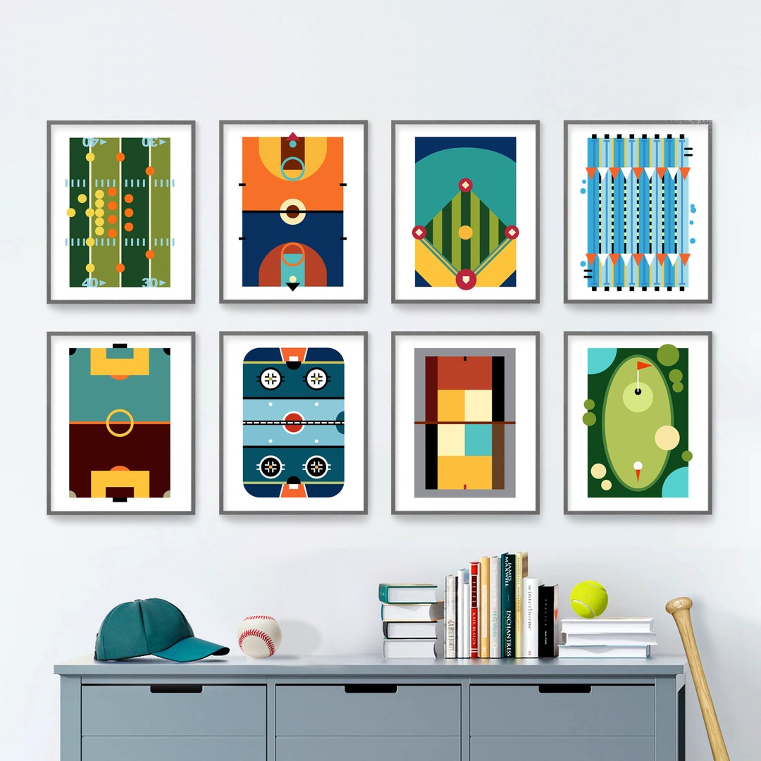 Sports Wall Art for Teenage Boys Bedroom Decor, Sporty Girl Sports