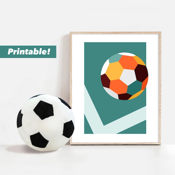 Soccer art print, Soccer gifts for boys and girls, Soccer poster for teen room decor, Little boys room decor, Soccer printable wall art