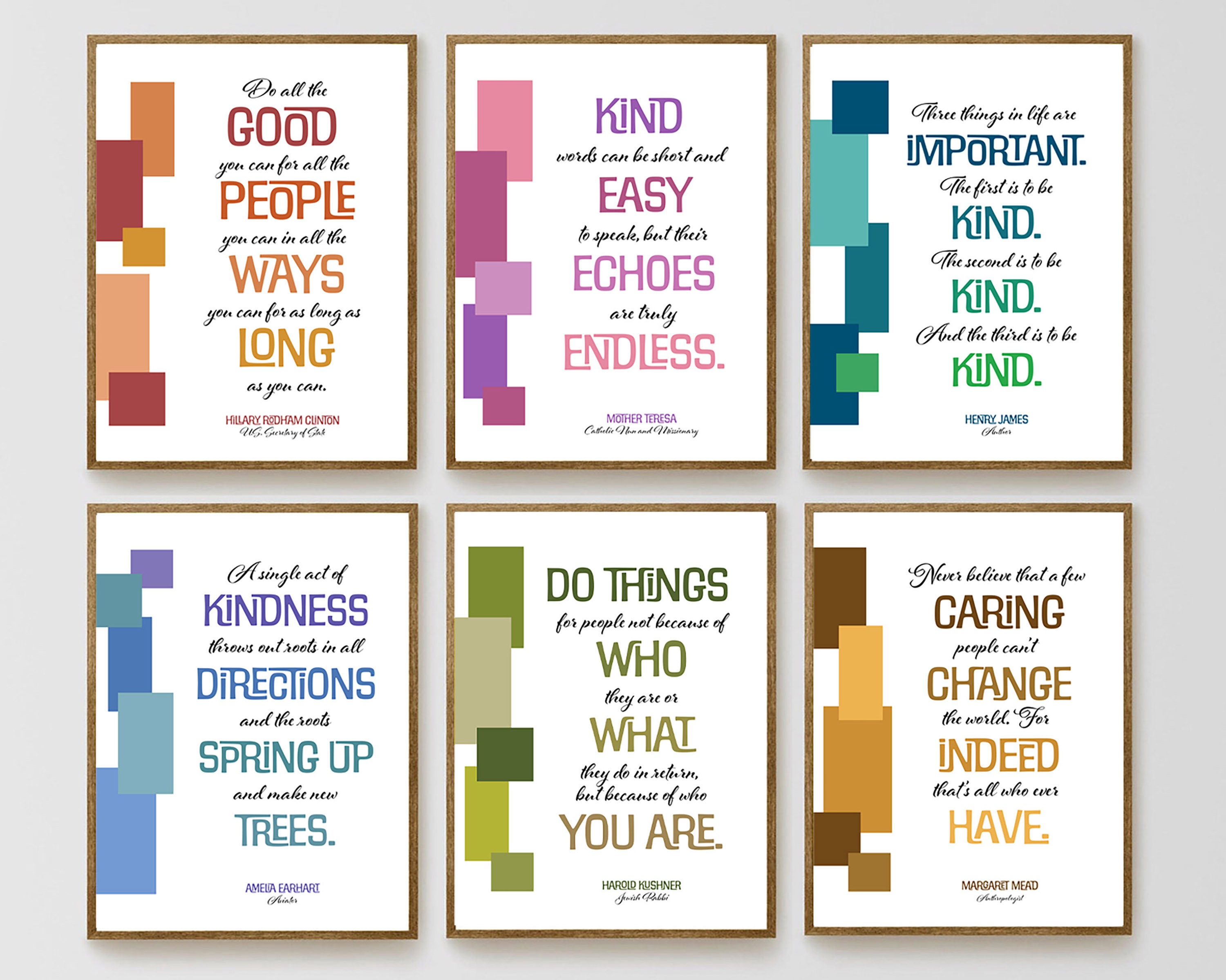 Kindness Quotes Printable Art Be Kind Wall Art Set of 6 - Etsy Sweden