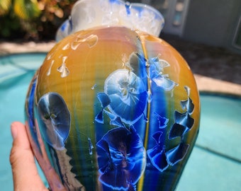 Crystalline Altered Blue Vase