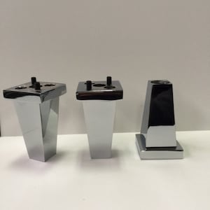 SET di 4 piedini per mobili in ottone massiccio cromato, puntale, ghiera
