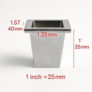 4 PZ 1 SET Tappo per gamba in zinco pressofuso, manicotto per piede in metallo quadrato per gambe di tavoli, divani, sedie e isole da cucina, finitura oro spazzolato o lucido