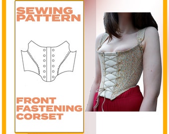 Trendy Front Fastening Corset Top Bustier Sizes 4-24 UK, US  1- 20 Sewing Pattern