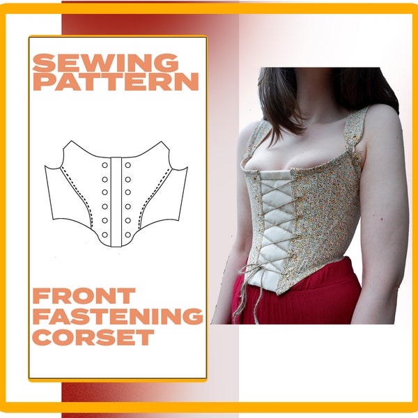 Trendy Front Fastening Corset Top Bustier Sizes 4-24 UK, US  1- 20 Sewing Pattern