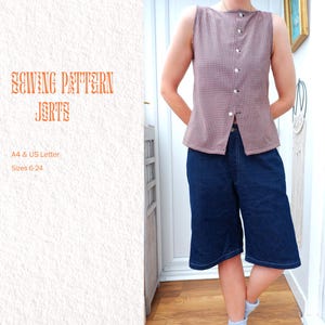 Modello di cucito per Jorts Taglie 6-24 UK / Europa 32-50 / Taglie USA 2-20