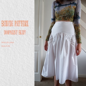 Gathered Drop Waist Skirt Sizes 6-24 UK / Europe 32-50/ US sizes 2- 20 Sewing Pattern